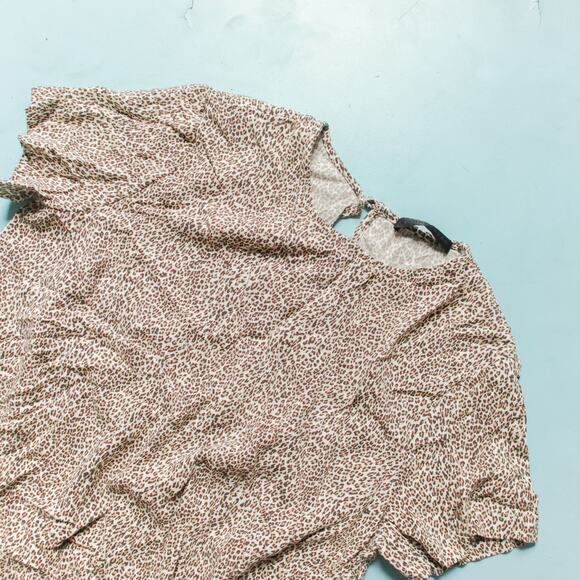 Jenni Kayne Leopard Print Short Sleeve Shift Tunic Shirt Dress Size XLarge - Picture 3 of 8